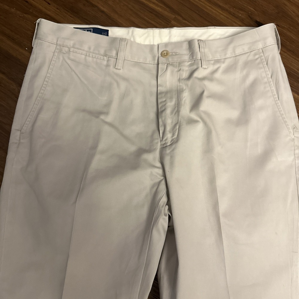Polo Ralph Lauren Mens Preston Pant 34x32 Beige Khaki Casual 100% Cotton